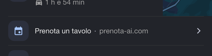 Scheda Google, prenota un tavolo tramite prenota-ai.com